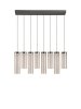 Lampa wisząca wielopunktowa LED szklane tuby szara z wgłębieniami dekoracyjna klasyczna minimalistyczna Luces Exclusivas